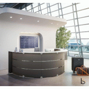 Comptoir d'accueil Glass finition laquée - Quadrifoglio - Gris brun_0