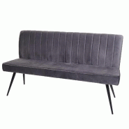 Décoshop26 - Banc canapé de salle à manger rembourré avec dossier en velours gris foncé et métal 160 cm 04_0005856 - métal 3000261536925 Décoshop26 - Banc canapé de salle à manger rembourré avec dossier en velours gris foncé et métal 160 cm 04_0005856 - métal 3000261536925