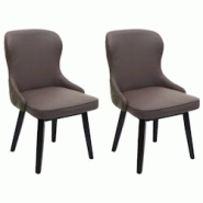 Décoshop26 - Lot de 2 chaises de salle à manger rembourrée coutures décoratives au dos assise en tissu vert foncé-gris pieds en 04_0007386 - gris Décoshop26 - Lot de 2 chaises de salle à manger rembourrée coutures décoratives au dos assise en tissu vert foncé-gris pieds en 04_0007386 - gris