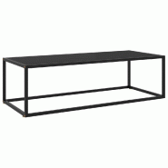 Décoshop26 - Table basse design moderne et contemporaine avec verre trempé et acier noir 120 x 50 x 35 cm DEC039879 - noir verre 3000264635649