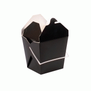 ECOLOMIQUE - 50 Pcs - Boîte carrée noire avec anse - 950 ml, 10 x 10 cm, Hauteur: 11 cm - noir en carton ECO210ASPAIL33N