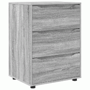 Helloshop26 - Armoire de rangement design minimaliste avec tiroirs 60 x 48 x 81 cm en bois d'ingénierie gris sonoma 02_0054637 - gris Bois massif 300