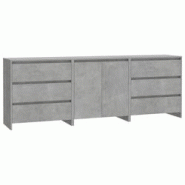 Helloshop26 - Buffet bahut commode armoire meuble de rangement organisateur cuisine salle de séjour salons 3 pcs bois d'ingénierie 02_0037139 - 3000 Helloshop26 - Buffet bahut commode armoire meuble de rangement organisateur cuisine salle de séjour salons 3 pcs bois d'ingénierie 02_0037139 - 3000