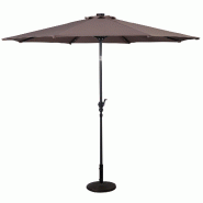 Helloshop26 - Parasol inclinable 300 cm avec 24 lumières led réglable pour jardin et terrasse design en polyester marron 20_0013027 - marron polyest