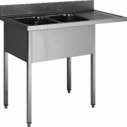 ITALCONCEPT L2G Plonge Inox Soudee, Encastrement Lv Bac Gauche 850mm x 1600mm x 700 mm - 3616350014160