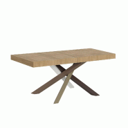Itamoby Table Extensible 140/400X90 Cm Volantis Premium Chêne Naturel Pieds Multicolores 4/C - marron VE140PRE40ALL-QN