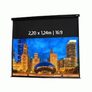 KIMEX Écran de projection motorisé 2,20 x 1,24m - Format 16:9 - Carter noir - Télécommande RF - Blackdrop ajustable KIMEX Écran de projection motorisé 2,20 x 1,24m - Format 16:9 - Carter noir - Télécommande RF - Blackdrop ajustable
