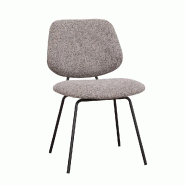 Lot de 2 chaises Francis bleu-gris, 82x58x50 cm, France mobilier chr - métal 3760326527809