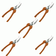 Lot de 5 épinettes lames courbes BAHCO P123-19 - Léger et précis pour vendanges et jardinage