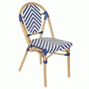 Oviala Business Chaise de jardin style bistrot parisien en aluminium et rotin bleu - bleu aluminium 112530 Oviala Business Chaise de jardin style bistrot parisien en aluminium et rotin bleu - bleu aluminium 112530