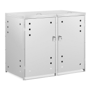 Range-poubelle 2 x 240 litres trous d\'aération acier inoxydable 14_0006042