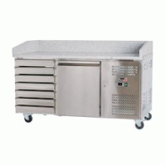 Romux® Table à Pizza Réfrigérée 1 Porte et 7 Tiroirs 150x80 cm avec Plan de Travail en Marbre et capacité 190 litres | Table Réfrigérée pour Romux® Table à Pizza Réfrigérée 1 Porte et 7 Tiroirs 150x80 cm avec Plan de Travail en Marbre et capacité 190 litres | Table Réfrigérée pour