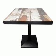 Table fixe 70x70cm plateau mélaminé modèle TABLE PAPER pied Iron Black Déstockage - TIGAONE - multicolore 3701680322143 Table fixe 70x70cm plateau mélaminé modèle TABLE PAPER pied Iron Black Déstockage - TIGAONE - multicolore 3701680322143