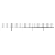 Vidaxl clôture de jardin avec dessus en lance acier 8,5x0,8 m noir 277606