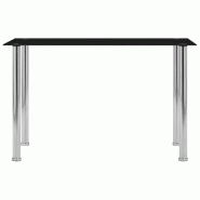 VidaXL Table à manger Noir 120x60x75 cm Verre trempé Modèle Helios Confort Plus - 281852