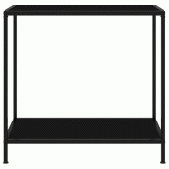 VidaXL Table console Noir 80x35x75 cm Verre trempé Modèle Orion Moderne - 322832