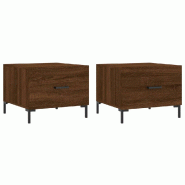 VidaXL Tables basses 2 pcs chêne marron 50x50x40 cm bois d'ingénierie Modèle Aero Panorama Élégance - 829411