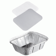 Barquette Aluminium Operculable NOVATRAY 255ml (127x100mm) + Couvercle - ECO PACK - Spécial Sauces & Entrées - Lot de 5000 - KBXL255RS