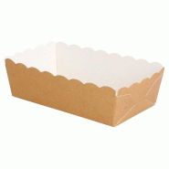 Barquette carton brun intérieur blanc 9x5x3,2cm - par 4000