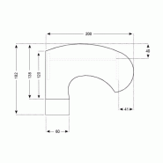 Bureau ergonomique avec caisson de rangement Tono - Mobel Linea - 200, Acacia foncé, Droite, 3 tiroirs