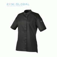 Veste de cuisine femme manches courtes - Polyester et coton 37,5® - Empiècement maille - CADIX ROBUR_0
