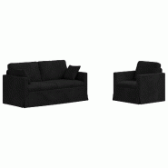 Canapé 2 pcs Noir 158 x 78 x 80 cm Velours Modèle Apex Essence Élite - Matériau naturel 8721364374447