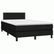 Décoshop26 - Cadre de lit LED avec sommier tête de lit matelas 120 x 200 cm tissu noir TDL0209298 - noir 3001710882723