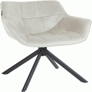 Décoshop26 - Chaise de salle à manger fauteuil lounge rotatif en velours crème cadre métallique noir BUR10674 - beige métal 3002466632693