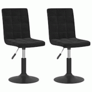 Décoshop26 - Lot de 2 chaises de salle à manger siège pivotant hauteur réglable en velours noir DEC025294 - noir 3000255175840 Décoshop26 - Lot de 2 chaises de salle à manger siège pivotant hauteur réglable en velours noir DEC025294 - noir 3000255175840