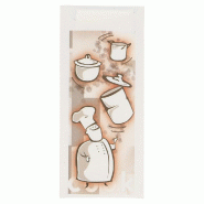 Etui pour couverts papier Bon appétit + serviette blanc intissée 8,5x19,5cm x250