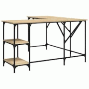 Helloshop26 - Bureau table poste de travail meuble d'ordinateur informatique étude chêne sonoma 139 x 139 x 75 cm bois d'ingénierie 02_0023641 - 30 Helloshop26 - Bureau table poste de travail meuble d'ordinateur informatique étude chêne sonoma 139 x 139 x 75 cm bois d'ingénierie 02_0023641 - 30