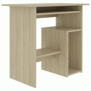 Helloshop26 - Bureau table poste de travail meuble d'ordinateur informatique étude chêne sonoma 80 x 45 x 74 cm bois d'ingénierie 02_0023660 - 3000 Helloshop26 - Bureau table poste de travail meuble d'ordinateur informatique étude chêne sonoma 80 x 45 x 74 cm bois d'ingénierie 02_0023660 - 3000