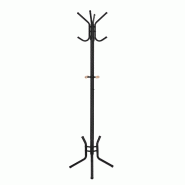 Helloshop26 - Porte-manteaux sur pied perroquet hauteur 176 cm 12 crochets tube en fer pour entrée chambre dressing bureau noir 12_0003192 - noir 300