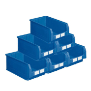 Lot de 10 bacs à bec plastique 28l bleu_0