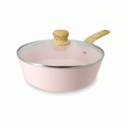 Menastyl - Sauteuse Colorama 24cm En Aluminium Recycle Rose Couvercle En Verre - 3256391031445 Menastyl - Sauteuse Colorama 24cm En Aluminium Recycle Rose Couvercle En Verre - 3256391031445