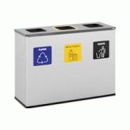 Ulsonix - ulsonix ULX-GB11V2 Poubelle de tri sélectif à 3 compartiments en acier revêtu 3 x 60 l - 4062859218407