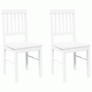 VidaXL Chaises à manger 2 pcs blanc bois massif caoutchouc Modèle Renaissance Horizon - 4102431