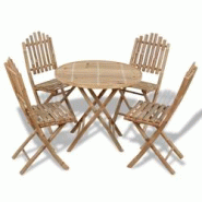 VidaXL Ensemble à manger d extérieur pliable 5 pcs Bambou - marron Bambou 41497XL VidaXL Ensemble à manger d extérieur pliable 5 pcs Bambou - marron Bambou 41497XL