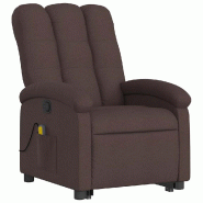 VidaXL Fauteuil inclinable de massage Marron foncé Tissu Modèle Gervoriax - 3204109