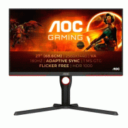 AOC G3 Q27G3XMN/BK écran plat de PC 68,6 cm (27") 2560 x 1440 pixels 2K Ultra HD LED Noir, Rouge