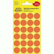 Avery Zweckform Etui de 96 pastilles adhésives, diamètre 18 mm, coloris rouge fluo (4 feuilles / cdt) - 3172