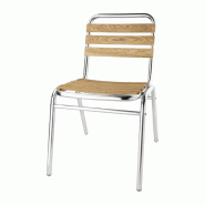 Chaises bistro bois et aluminium empilables - Lot de 4 - Intérieur / Extérieur - GK997 | Bolero_0