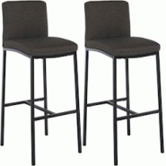 CLP Lot de 2 Tabourets de bar Freeport Gris foncé/Tissu - gris textile 327330 CLP Lot de 2 Tabourets de bar Freeport Gris foncé/Tissu - gris textile 327330