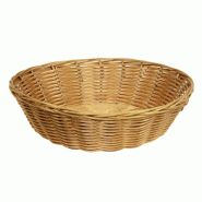 Corbeille polypro tressé ronde "Plastic" miel Ø23x6,5 - par 80