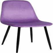 Décoshop26 - Chaise de salle à manger design simple avec pieds en métal noir assise en velours violet 10_0002066 - violet métal 3000250823722