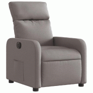 Fauteuil inclinable électrique Taupe Tissu Modèle Servoria - 8721012219175