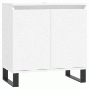 Helloshop26 - Armoire de salle de bain blanche moderne rangement 58 x 33 x 60 cm en bois d'ingénierie blanc 02_0049028 - blanc Bois massif 3000235611