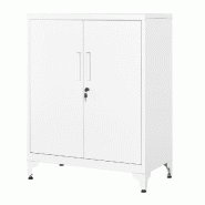 Helloshop26 - Caisson de bureau placard polyvalent armoire de bureau à 2 portes verrouillable meuble de rangement en acier pour 12_0004833 - 30002226