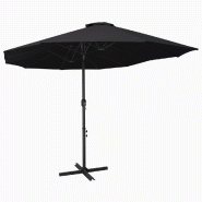 Helloshop26 - Parasol d'extérieur et poteau en aluminium 460 x 270 cm noir 02_0008296 - 3000443447766