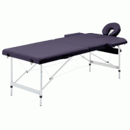 Helloshop26 - Table de massage pliable lit de massage banc canapé thérapie cosmétique portable professionnel shiatsu reiki 2 zones 02_0001810 - alu